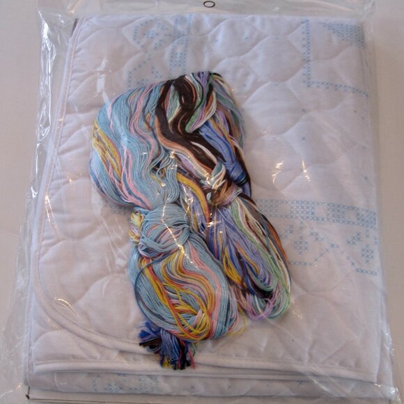 Vintage Janlynn Dreamland Cross Stitch Baby Quilt Kit 257-32 Horse Bunny Bear - Picture 5 of 5